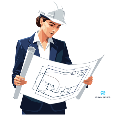 Eine Studentin plant ihre Karriere und sichert sich durch den Flixmakler heute schon die günstigsten Beiträge für ihren späteren Beruf, damit du dir keine Sorgen um hohe Kosten machen musst.