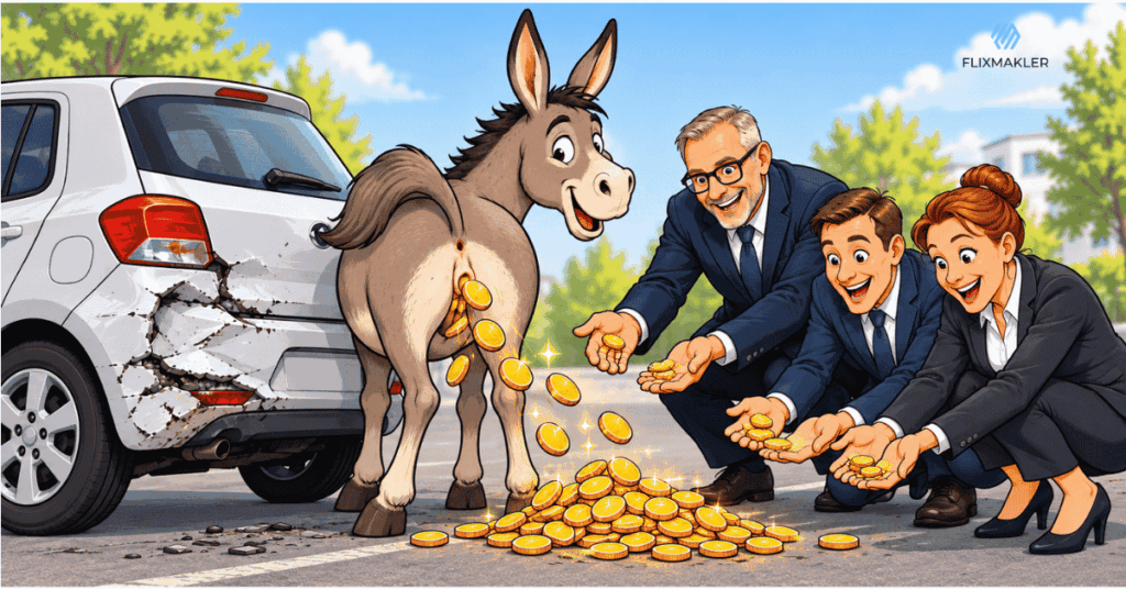 Illustration zu steigenden Kosten der Kfz-Versicherung durch Reparaturen, Gutachter und Schadenabwicklung